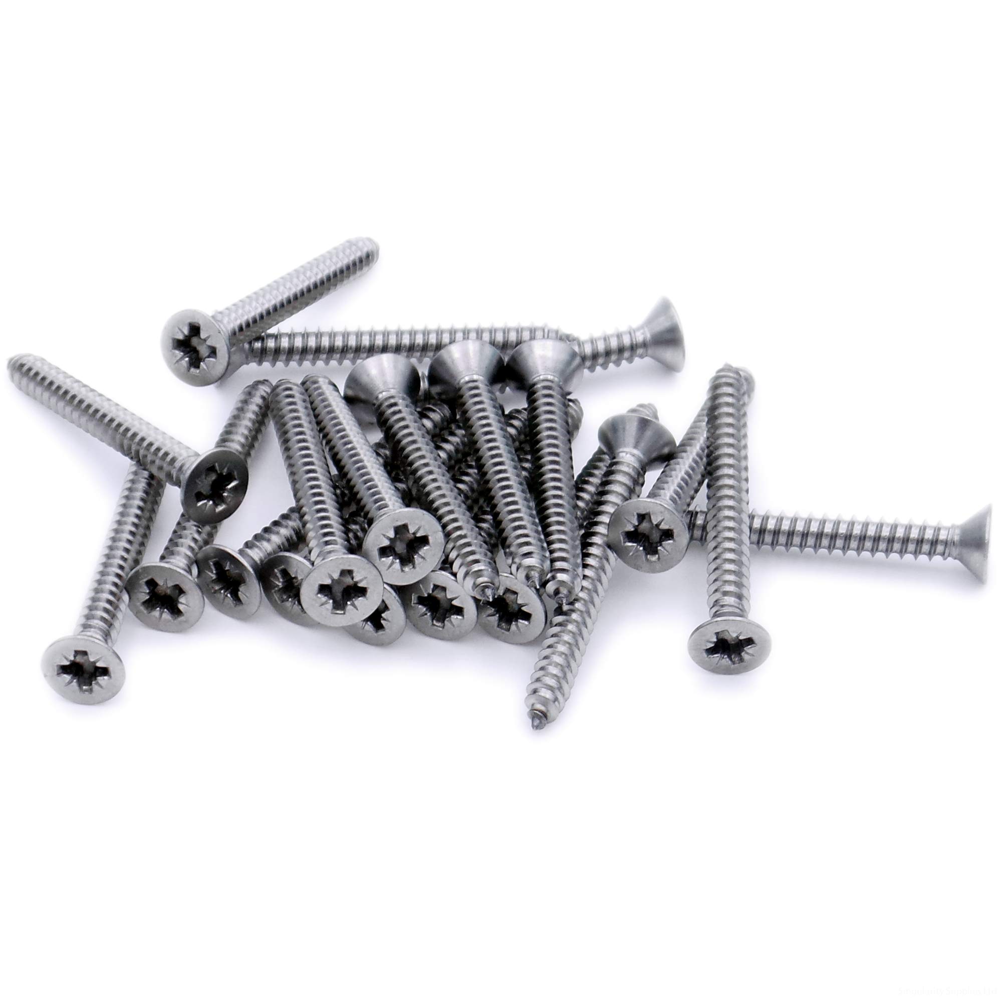 No.10 x 2.5 (4.8mm x 60mm) Pozi Countersunk Self-Tapping Screw - Stainless Steel (A2) (Pack of 20) โ image 1