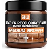 NIUB Leather Recoloring Balm Leather Color Restorer Scratch Repair Leather Paint for Furniture Couches Car Seats Shoes Bags Leather Dye and Restorer Restores Faded and Scratched Leather-Medium Brown