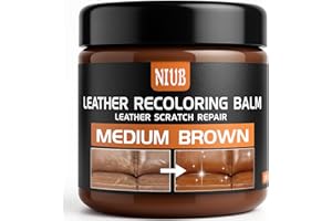 NIUB Leather Recoloring Balm Leather Color Restorer Scratch Repair Leather Paint for Furniture Couches Car Seats Shoes Bags Leather Dye and Restorer Restores Faded and Scratched Leather-Medium Brown