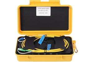 MOOCCI OTDR Launch Cable Box SCAPC to LC/UPC 2000 Meter Single Mode Fiber Optic OTDR Launch Cord Dead Zone Eliminator Extension Cord Fiber Optic Optical Cable Tester Tool