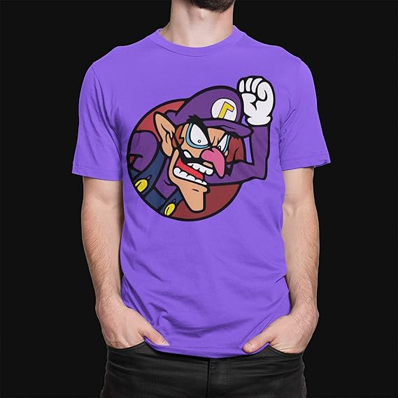 Waluigi Super Mario Emblem Custom T Shirt Unisex Mens and Womens Clothing Graphic
