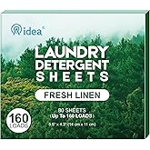AIDEA Laundry Detergent Sheets, Washer Sheet Detergent, No Plastic Jug, Laundry Soap Sheet For Travel, Home Washing, Fresh Sc