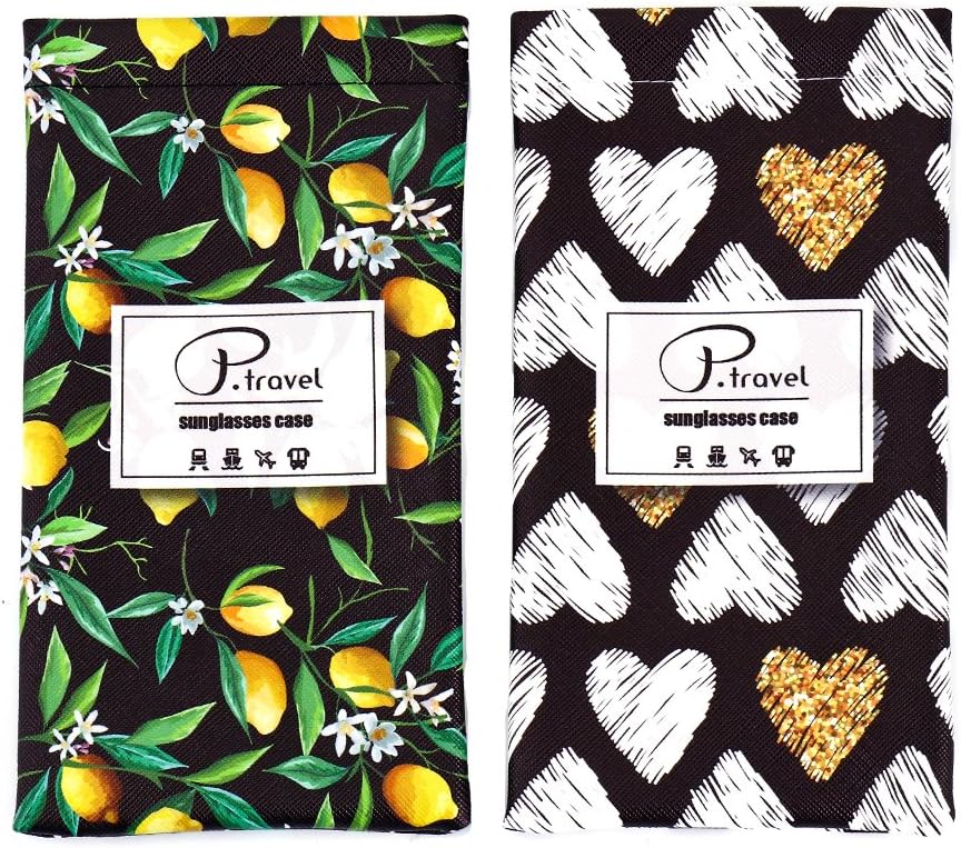 Eyeglasses Pouch Glasses Case 2PACK Sunglasses bag spectacle pouch with Cleaning Cloth Gift for Mom