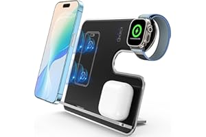 ROHENT 3-in-1 Wireless Charger for Apple Fanboys: Aluminum Alloy Charging Station for iPhone Apple Watch and Airpods - Detachable Travel Charger for Multiple Devices