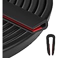 ToLanbbt Rubber Edge Trim U Channel, Self Adhesive Sheet Metal Edge Guard Protector, EPDM Seal Strip for Car Doors, Steel Plates, Glass, Hatches, Table Corners, Fit 1/8"(3.2mm), 10Ft, Black