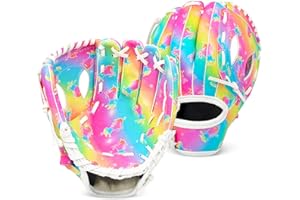 Ausletie Kids Baseball Glove, Softball Gloves, Kids Girls Toddlers Baseball Softball Mitt, 9''-10.5'' T-Ball Glove for Training and Beginner Play, Left Hand Glove, Right Hand Throw