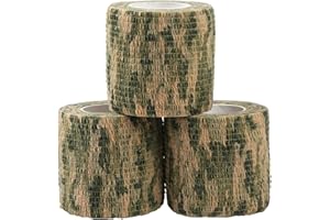 Yoo & Main 12 Roll Camouflage Tape Self Adherent Cohesive Bandage Wrap Rifle Shotgun Camo Wrap Tape Military Camo Stretch Form Bandage
