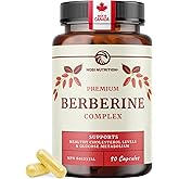 Berberine 1000mg HCL to Support Glucose & Fat Metabolism, Cholesterol & Cardiovascular Health | Supplements for Blood Sugar S