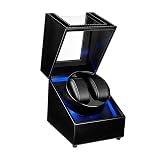 Mcbazel Watch Winder with Led Light, Dual Watch Winder Box for Automatic Watches, Ultra-Quiet Motor, 5 Rotation Modes, Gifts for Men, Beloved, Women - Black
