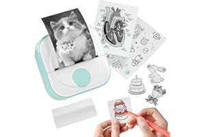 Itari Mini Printer - Q02 Sticker Printer Machine with 1 Rolls Paper, Bluetooth Pocket Sticker Maker Inkless Portable for Anatomical Diagram, Photos, Journals, Receipts, Compatible with Phone & Tablet