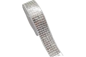 Lauthen.S 20 Yards Silver Paillette Sequins Trim,4 Row 1 inch Sequins Ribbon Sewing Trim for DIY Craft Clothing Dress Sewing Embellishment