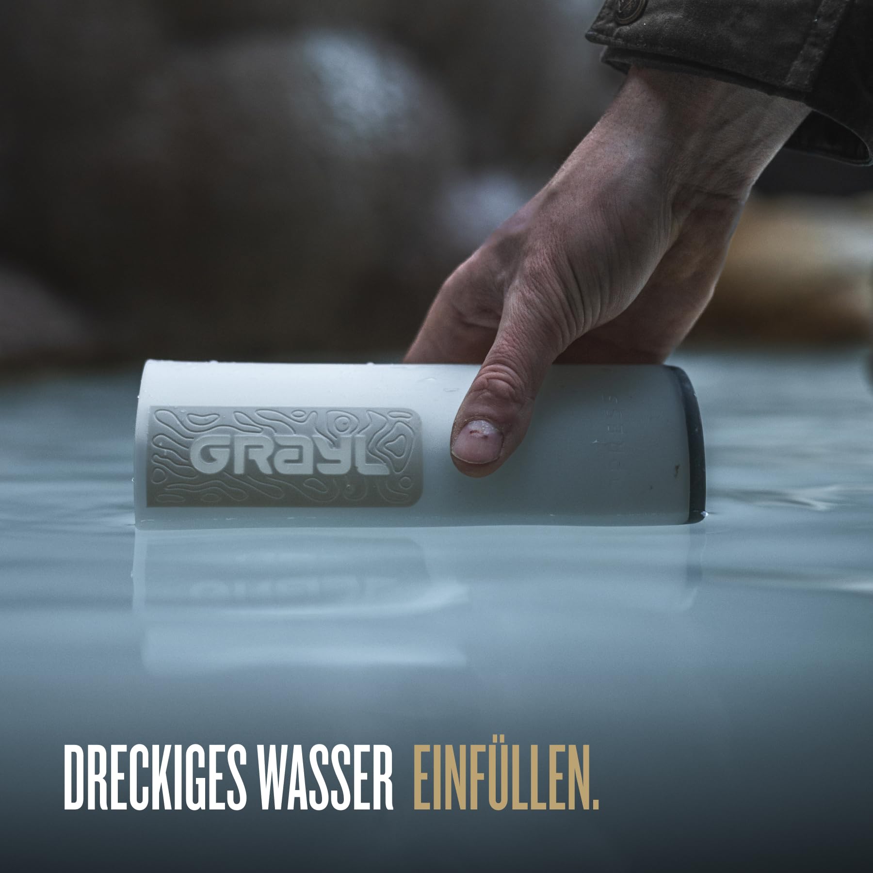 GRAYL GeoPress 710ml Outdoor Wasserfilter Trinkwasser I Eliminiert 99,99% aller Bakterien und Viren I Perfekt für Camping, Survival und Reisen (Peak White) 3
