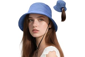 OnWander Lightweight Bucket Hat for Women Men - Breathable Sun Hat with Ponytail Hole for Beach, Golf, Hiking, Gardening