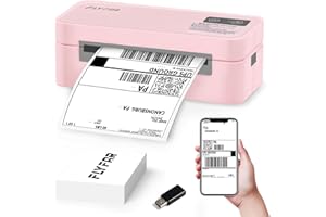 FLYFAR Bluetooth Thermal Label Printer, 4x6 Shipping Label Printer for Small Business, Compatible with Android, Windows, iPhone, Mac, Widely Used for Amazon, Shopify, Ebay, USPS, Etsy,FedEx (Pink)