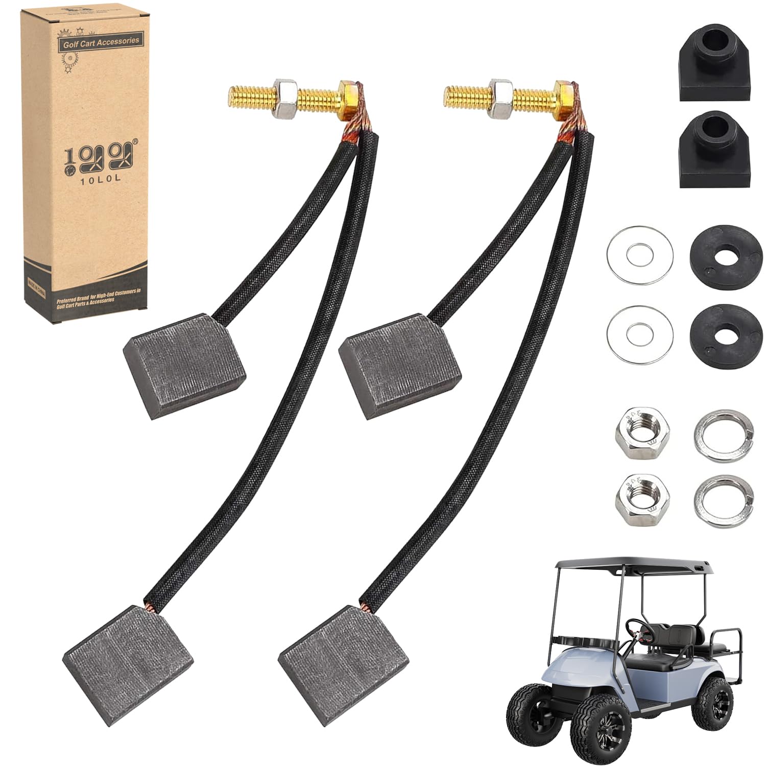 Photo 1 of 10L0L Golf Cart ADC Motor Brush Kit for Club Car & EZGO TXT 1997-2009 Electric Replaces Part Number OEM# 73120-G25, 1021862-01,1021871-01