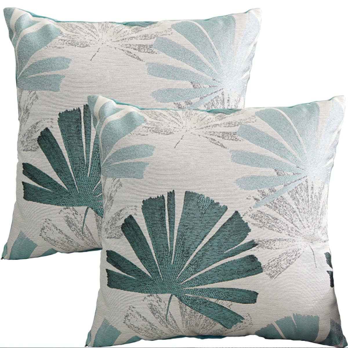 Tennove Cushion Covers 50x50cm Decorative Throw Pillow Covers Set of 2 Tropic Leaf Square Soft Cushion Cases Home Decor Pillowcases for Bedroom Couch Sofa, Green — image 1