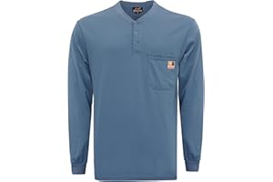 KONRECO FR Shirts for Men Flame Resistant/Fire Retardant CAT2 7oz Cotton Two Tone & Henley Shirt