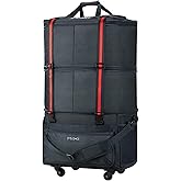 mixi Travel Bag with Wheels Expandable Foldable Luggage Bag Collapsible Rolling Travel Bag Duffel Bag Large Capacity Suitcase for Men Women, Dark Gray