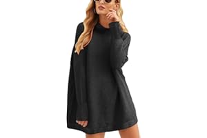 ANRABESS Women 2023 Trendy Casual Turtleneck Batwing Sleeve Slouchy Oversized Ribbed Knit Tunic Sweaters Pullover