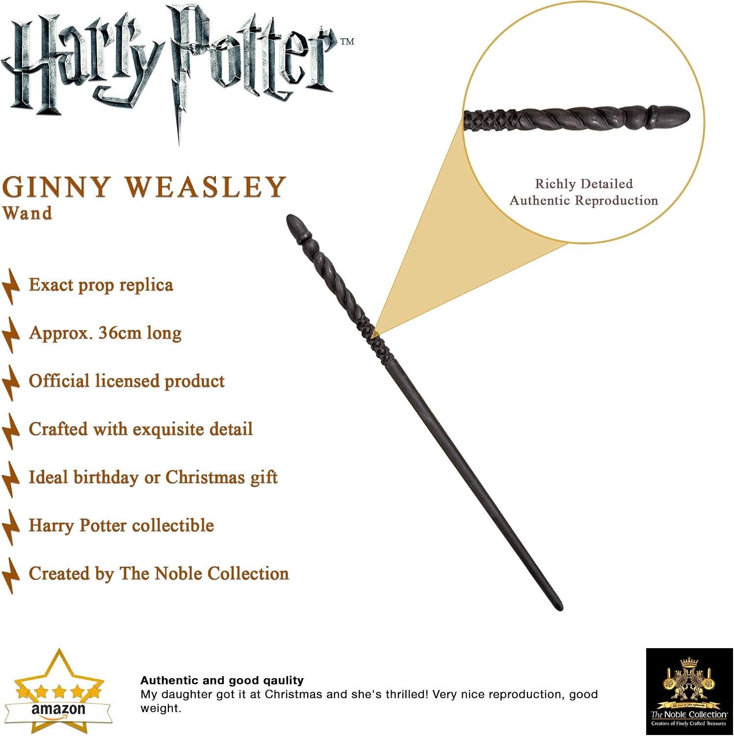 The Noble Collection, Ginny Weasley Wand In A Standard Windowed Box, 14in (36cm) Wizarding World Wand - Image 4