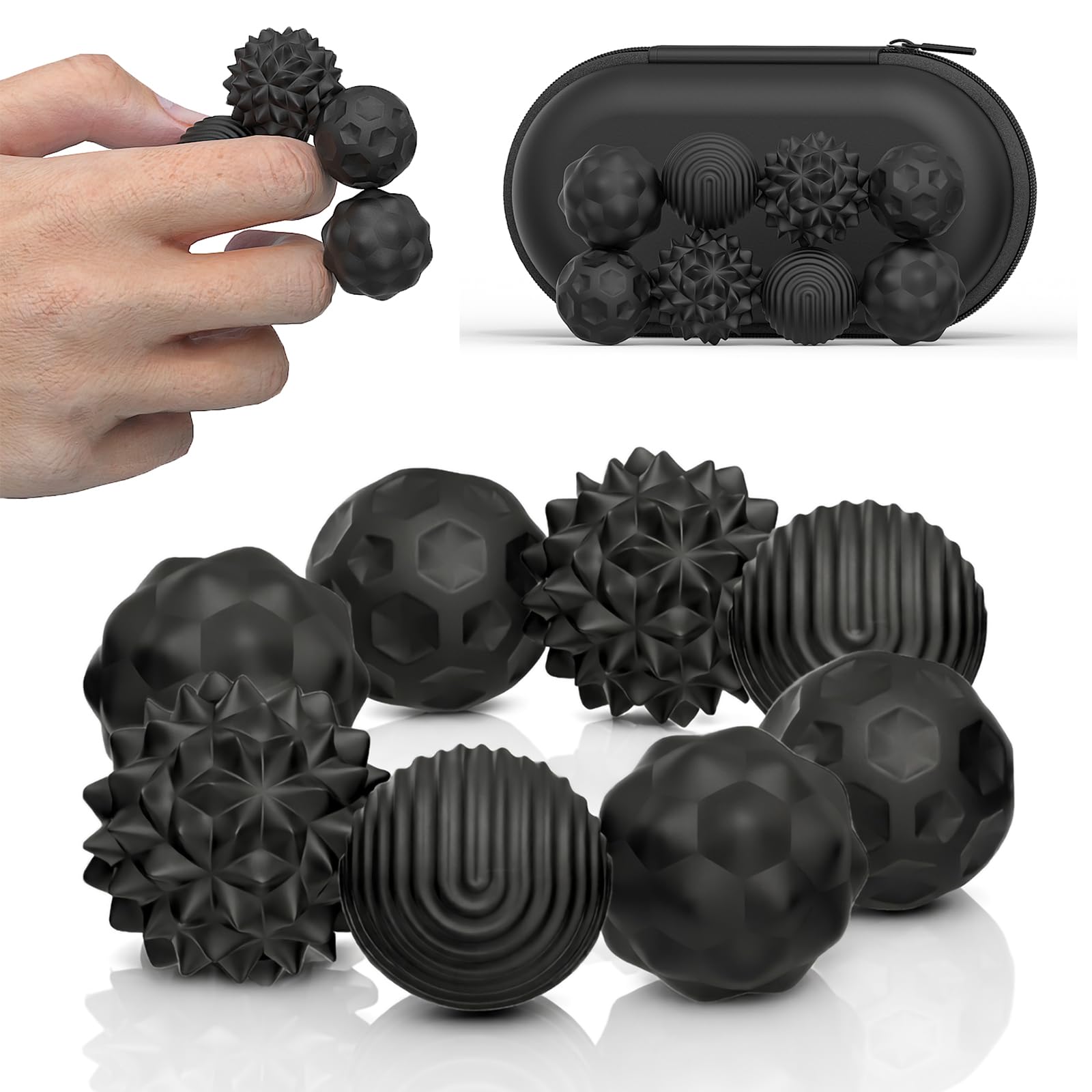 Magnetic Balls Fidget Toys for Adults&Teens, 8Pcs Silicone Sensory Stress Relief Toys with Autism, ADHD, Anxiety, Quiet Executive Desk Fidget Balls,Stocking Fillers for Teenage Girls Women Gifts