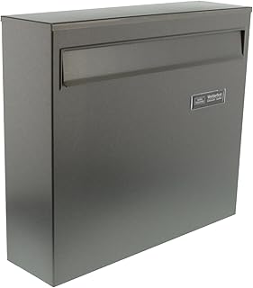 BURG-WÄCHTER Edelstahl-Briefkasten mit Öffnungsstopp, A4 Einwurf-Format, EU Norm EN 13724, Borkum 3878 Ni, Edelstahl