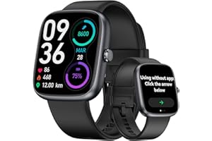 DAVIKO Fitness Tracker Senior Friendly No App/Phone Required, 1.83'' HD Touchscreen, Waterproof Fitness Watch with Heart Rate