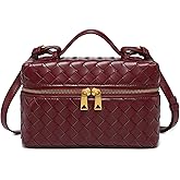 Rejolly Top-Handle Pouch Handbag for Women Woven Leather Vanity Case Designer Crossbody Bag Quiet Luxury Trendy Purse
