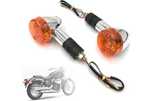 SPNUVR 2Pcs Motorcycle Bullet Turn Signals Lights For Honda Shadow Aero Fit for Kawasaki Vulcan VN 750 800 1500 Vintage Turn LampBulb