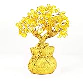 Bwinka Feng Shui Decor Money Tree Crystal Chinese Decorations Money Tree for Wealth and Good Luck