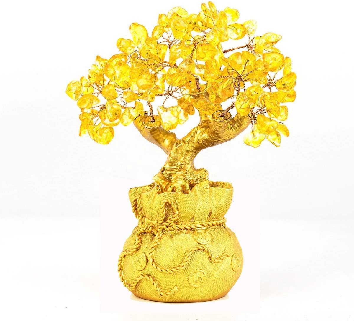 Bwinka Feng Shui Money Tree Office Home Table Feng Shui Decoration Crystal Money Tree for Wealth and Good Luck