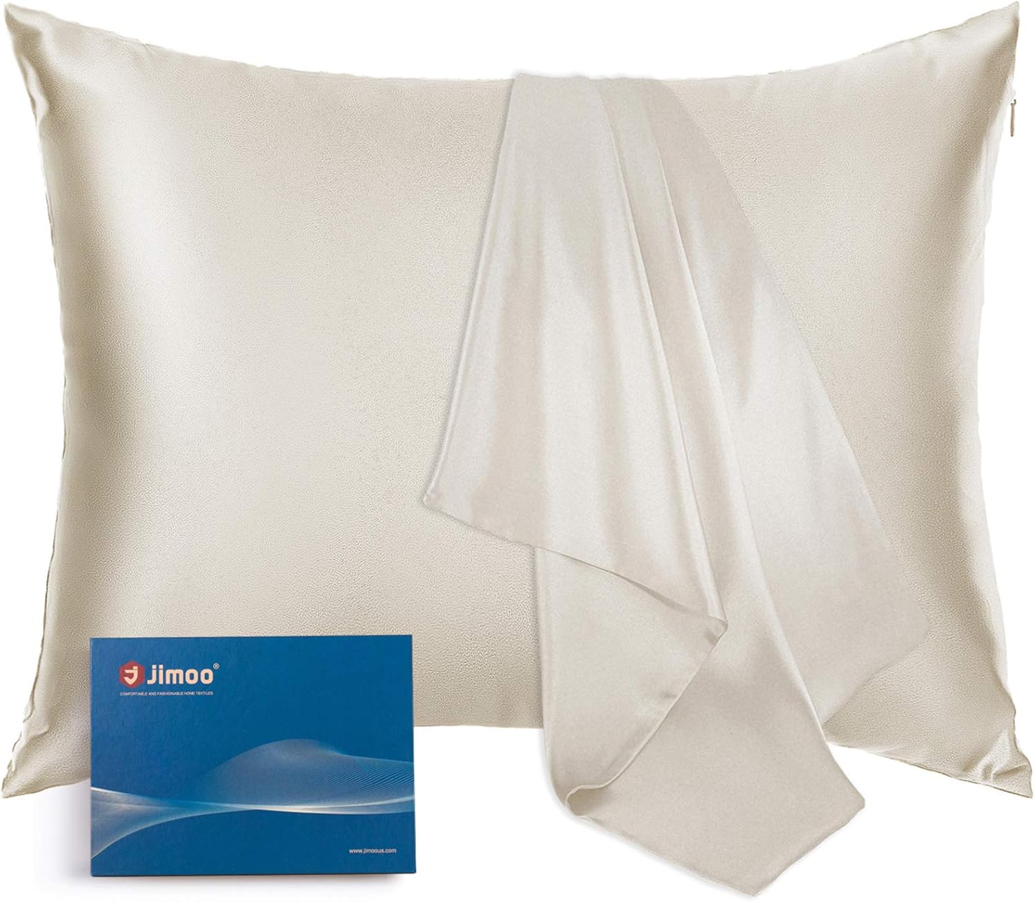 Natural Silk Pillowcase, for Hair and Skin with Hidden Zipper,22 Momme,600 Thread Count 100% Mulberry Silk, Soft Breathable Smooth Both Sided Silk Pillow Cover(Silver Grey, Standard 20''×26'',1pcs): Home & Kitchen