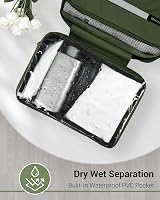 Maliton Large Hanging Toiletry Bag Waterproof Green 4 Compartments Foldable view 5