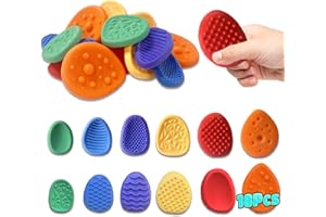 DENEZE 18pcs Easter Basket Stuffers Fidget Toys Sensory Stone for Kids，Textured Soft Worry Stone for Autism Kids Calming - Fidget Stress Toys for Students Anxiety Relief - Small Prizes Fidget Toys