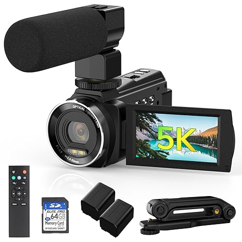 5K Video Camera Camcorder UHD 48MP 60FPS WiFi Vlog Camera for