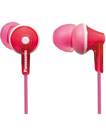 Panasonic RP-HJE125E-P Auriculares Boton con Cable In-Ear (Headphone Sonido Estéreo para Móvil, MP3/MP4, Diseño de Ajuste Cómodo, Imán Neodimio 9mm, Presión de sonido de 97 dB) Color Rosa