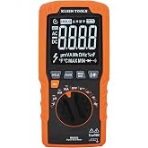 Klein Tools MM450 Slim Digital Multimeter, Reverse Contrast Display with Lead Alert, Auto-Ranging TRMS, 600V AC/DC Voltage, Current, Resistance, Temp, Frequency, Continuity