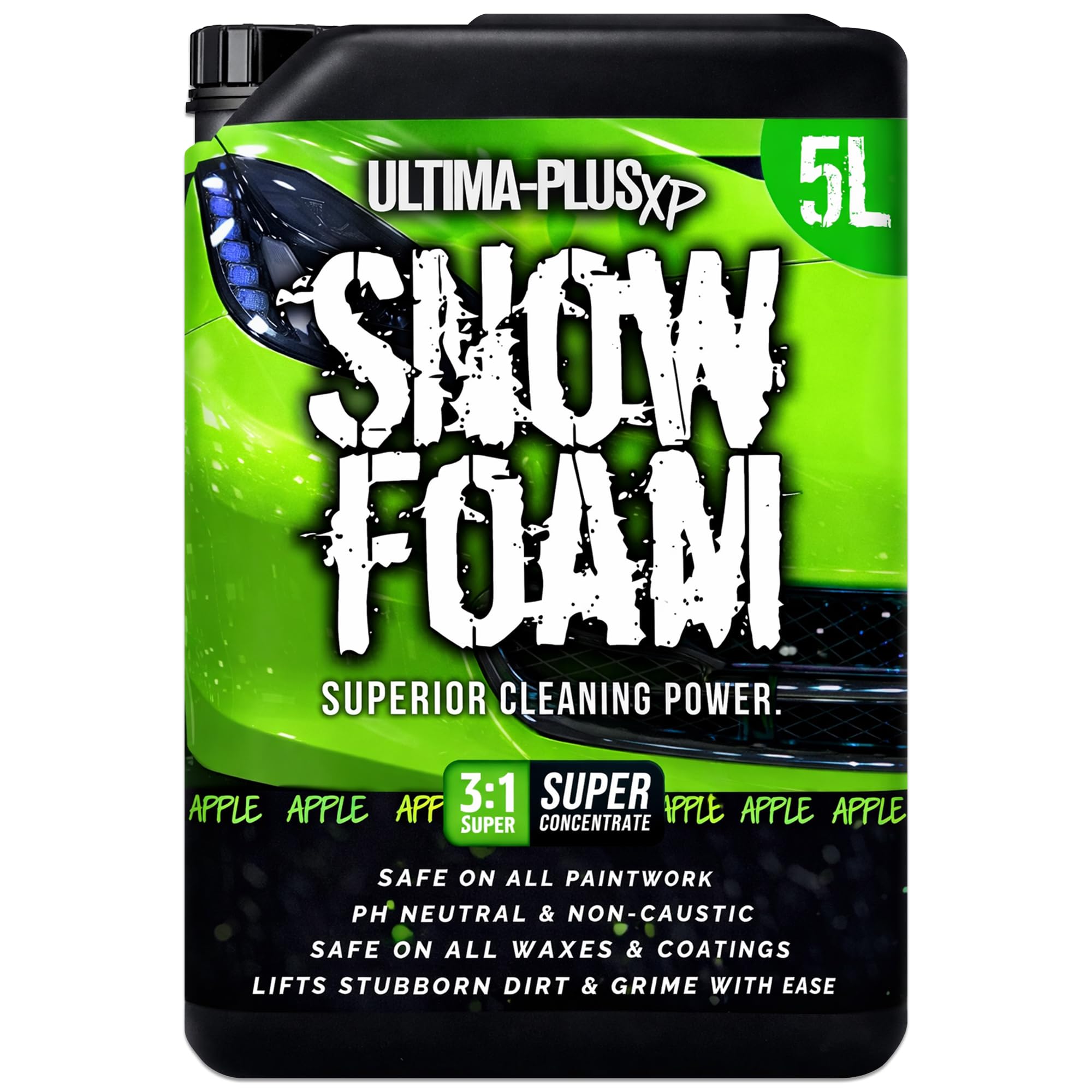 Ultima-Plus XP Snow Foam pH Neutral Car Shampoo Wash - Super Thick Foam Pre-Wash Vehicle Cleaning Detailing - Apple Fragrance (5 Litres)