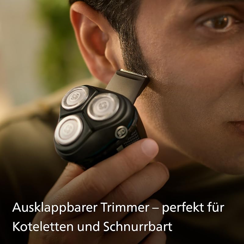 Rasierer Series 3000 – Elektrischer Nass- und Trockenrasierer für Herren in Schwarz, mit SkinProtect-Technologie, ausklappbarem Bartschneider und Reisetasche, kabellos (Modell S3241/12)