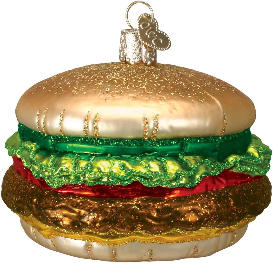 Ornaments - Old World Christmas Ornaments: Cheeseburger Glass Blown Ornaments for Christmas Tree (32065)