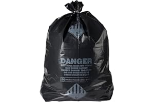 Ultrasac 33 Gallon 6 MIL Large Black Heavy Duty Garbage Bags - 30" x 40" - Pack of 32 - For Contractor, Industrial, Healthcar