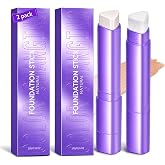 2Pcs Face Love Foundation Stick,2-in-1 Color Changing Foundation Stick with Brush &ndash; Natural Finish, Buildable Coverage, Moisturizing Long-Lasting Makeup for Mature Skin &amp; All Types
