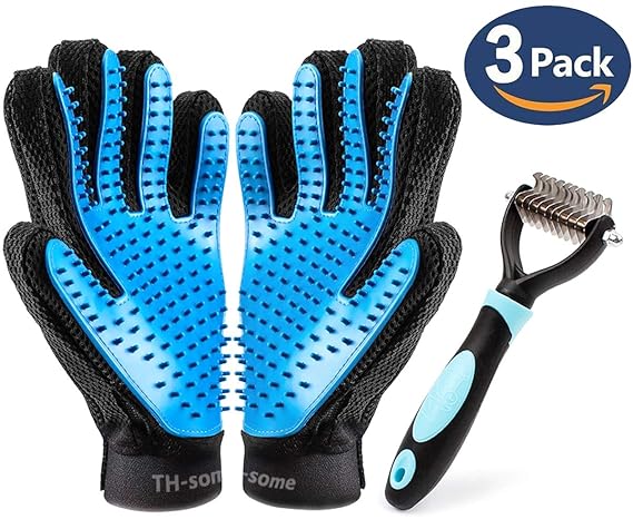 Haustier Bürsten Handschuh Fellpflege-Handschuh Grooming Massagehandschuh Hundebürste Katzenbürste Fellbürste für Hunde Katze