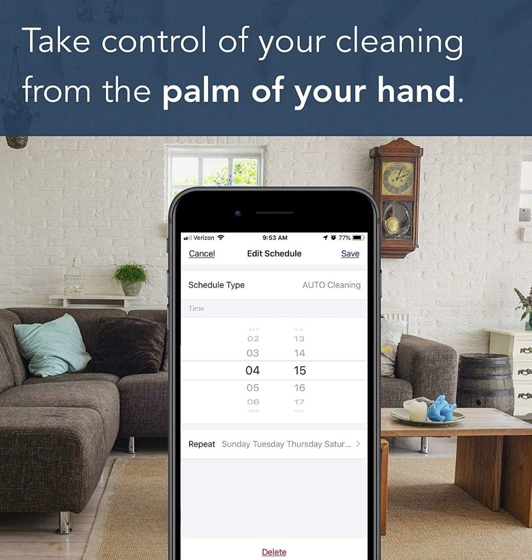 Ecovacs DEEBOT 500 Robot Vacuum Cleaner with Max Power Suction, Up to 110 min Runtime, Hard Floors and Carpets, Pet Hair, App Controls, Self-Charging, Quiet, Large, Black -