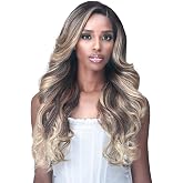 Bobbi Boss Synthetic Hair 13x4 Deep HD Lace Wig - MLF254 JAEL, Long Curly Hair Wigs with Natural Baby Hair, Safe High Heat Styling (1, Jet Black)