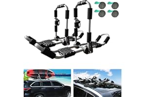 HUIMENG Kayak Roof Rack 4-in-1 Folding Adjustable Bilateral J-Shaped Roof Rack for Kayak/Surf/Ski Roof Carrier Rack with 4 PC