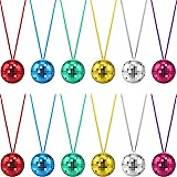 12 Pieces Assorted Color Disco Ball Necklaces 70s Disco Party Necklaces for Halloween Party Favors,Home Decorations, Stage Pr