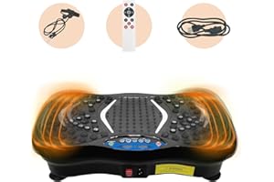 EVGTTI Vibration Plate Exercise Machine, Whole Body Workout Vibration Platform Lymphatic Drainage Machine for Weight Loss, Home Gym Vibration Platform with Resistance Band and Remote Control