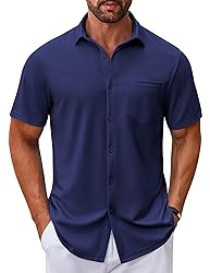 COOFANDY Shirts for Men Button Down Short Sleeve