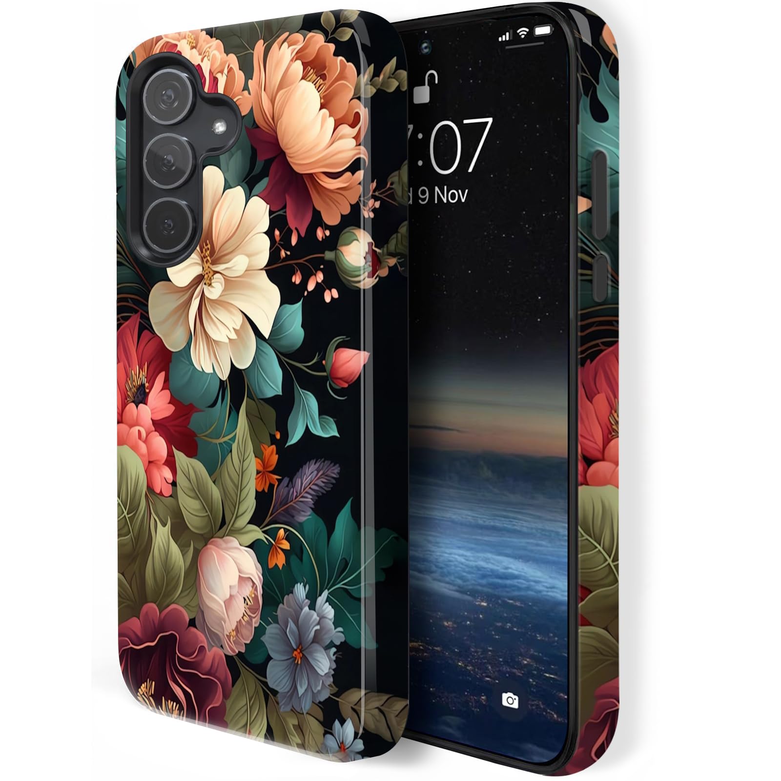 HQUSZPT Compatible for Samsung Galaxy A37 Case,Two Layer Protection Heavy Duty Cover,Compatible for Samsung Galaxy A37 Phone Case,Cute Flowers
